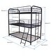 preview thumbnail 1 of 7, Triple Bunk Bed Frame, Twin/Twin/Twin, Sturdy Steel Structure, Space-Saving Design for Kids' Bedrooms Black
