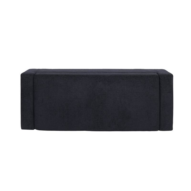 Roomfitters Upholstered Storage Ottoman Bench with Hinged Lid, Rectangular Accent Seat for Living Room or Bedroom