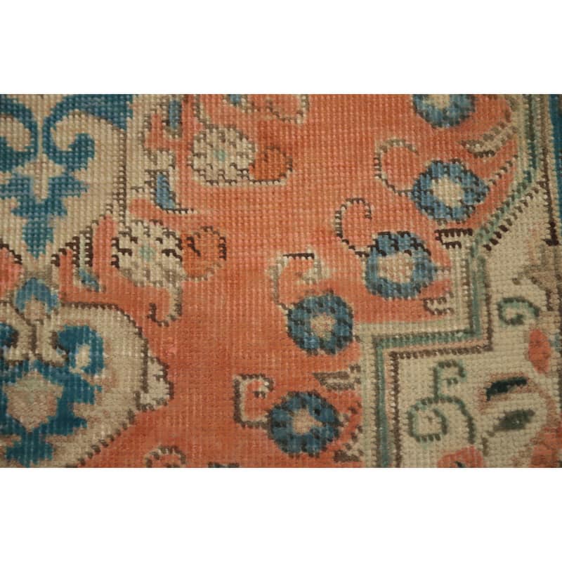 Hand Knotted Oriental 100% Wool Carpet Traditional Medallion Oranges & Rust Tabriz Area Rug - 4' 3'' X 2' 8''