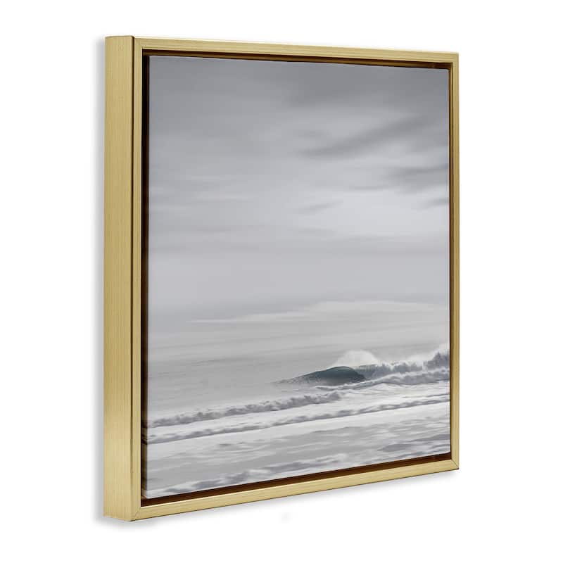 Stupell Misty Grey Beach Ripples Framed Floater Canvas Wall Art Design By Maggie Olsen