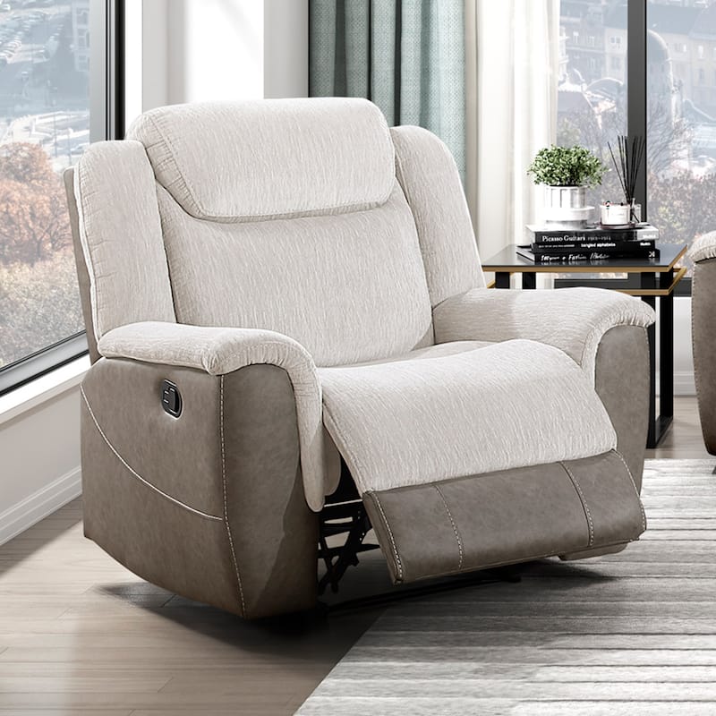 Nadalia 40" Chenille and Microfiber Manual Recliner - Tab Pull Motion