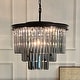 preview thumbnail 21 of 22, 6-Lights Modern 3-Tier Round Fringe Crystal Chandelier - W 20"