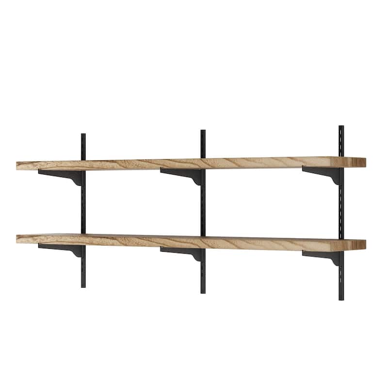 Wallniture Turin 54" Adjustable Shelf, Floating Bookshelf for Room Decor, Wall Shelf Unit for Living Room, Rustic, Tier Options