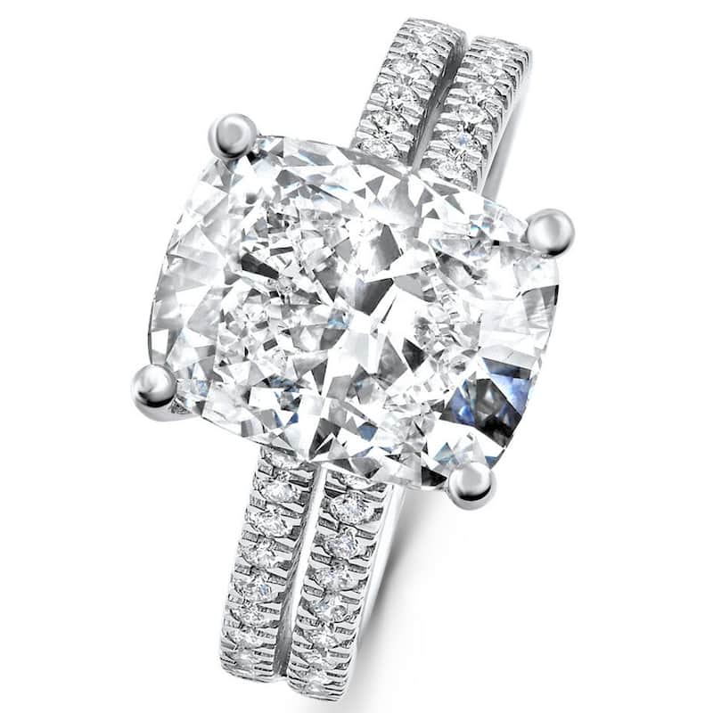 Certified 5.84Ct Cushion Cut Diamond Engagement White Gold Lab Grown