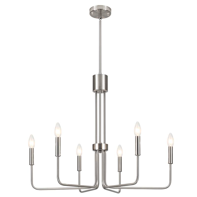 6-Light Candle Style Modern Chandelier for Dining Room