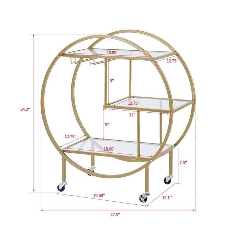 Mobile Bar Cart Drink Cabinet - Sleek and Stylish Home & Food Accessories Display