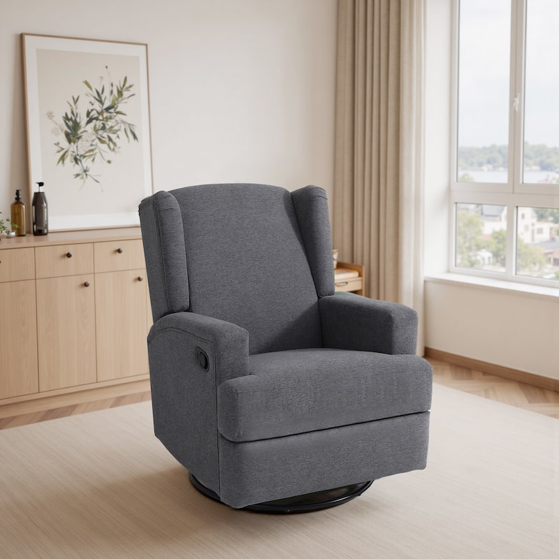 UIXE Upholstered Modern Swivel Glider Rocker Recliner