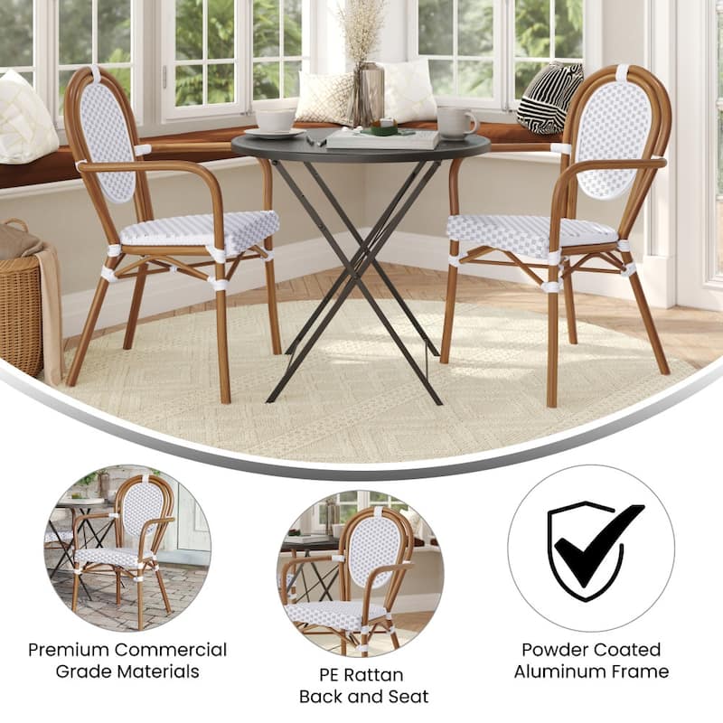 Stacking Bistro Chairs with Metal Frames