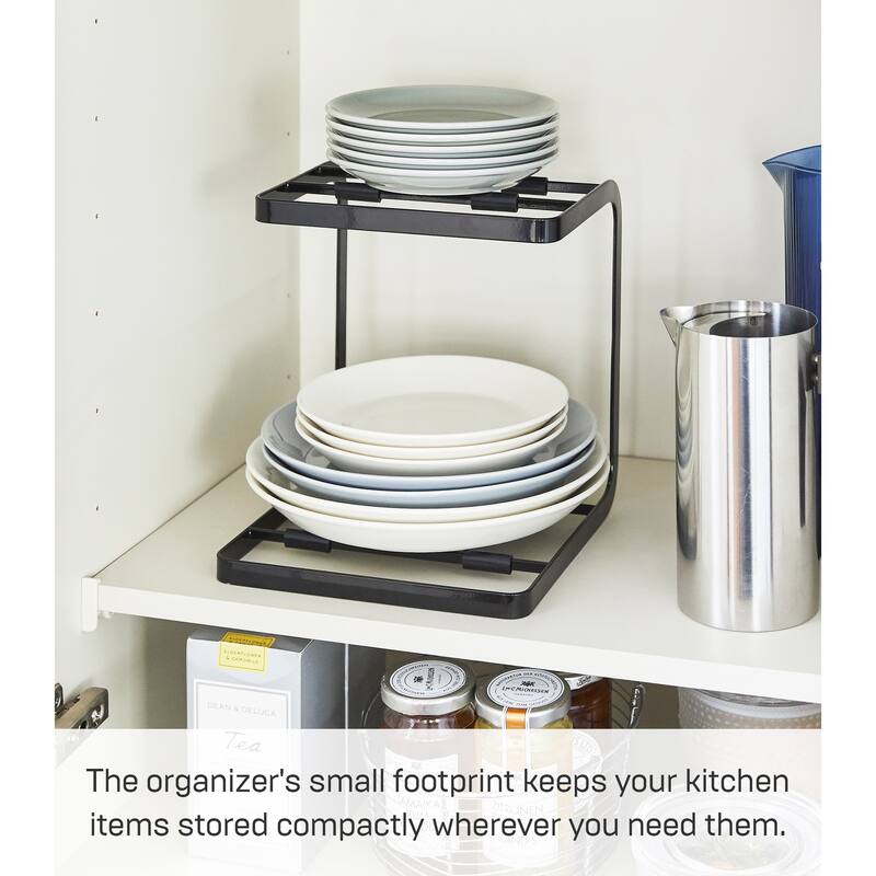 Yamazaki Home Two-Tier Pot Rack, Steel - L 8.27 x W 8.07 x H 8.86 inches