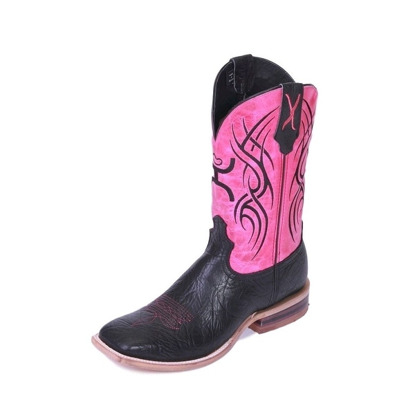 black and pink cowgirl boots