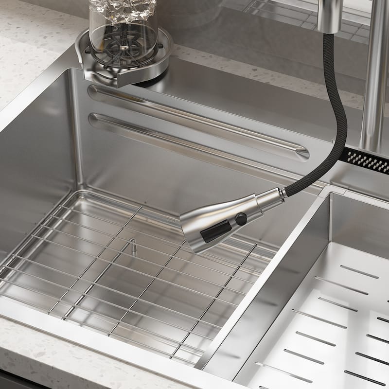 Single Bowl Kitchen Workstation Sink w/Accessories Kit 9 Accessories
