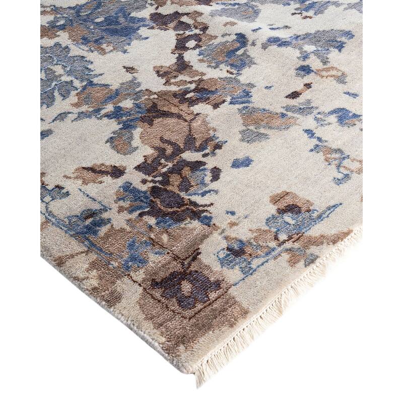 Ikat One-of-a-Kind Hand-Knotted Area Rug - Gray, 8' 2" x 10' 2" - 8' 2" x 10' 2"