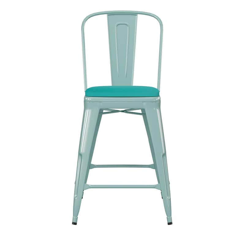 All-Weather Counter Height Stool with Poly Resin Seat