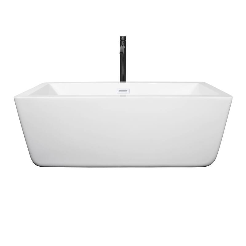 Wyndham Collection Laura 59" Free Standing Acrylic Soaking Tub with