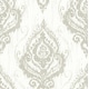 preview thumbnail 2 of 6, Seabrook Designs Lovette Ikat Damask Unpasted Wallpaper 20.5 in. W x 33 ft. L - Metallic Beige