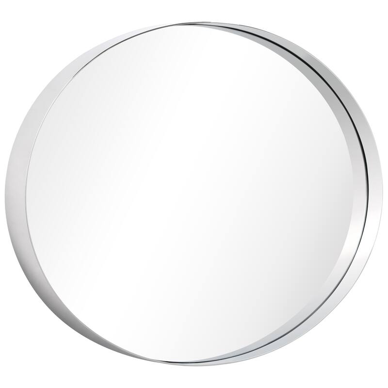 Ultra Stainless Steel Oval Wall Mirror- 24"x36"