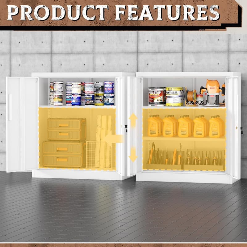 Modern Kitchen Sideboard Buffet Cabinet Pantry Cabinet with Storage Cupboards and Adjustable Shelves