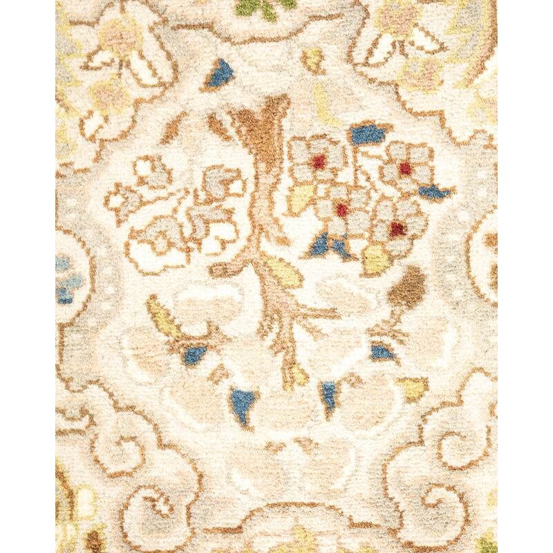 Overton One-of-a-Kind Hand-Knotted Traditional Oriental Mogul Ivory Area Rug - 2' 6" x 7' 10"