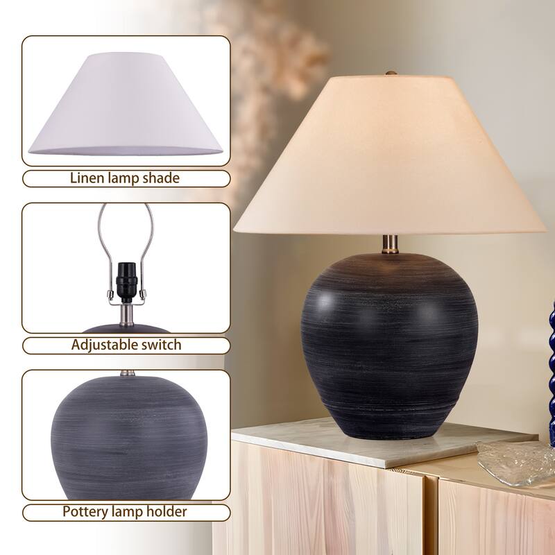 Global Accent Ceramic Table Lamp with Linen Shade