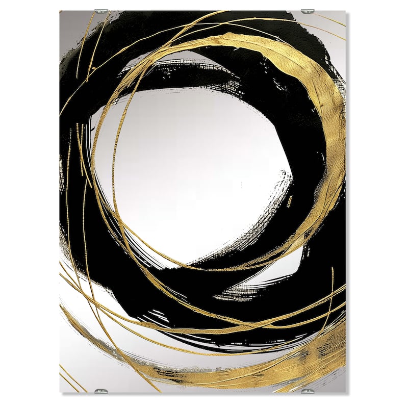 Designart 'Black & White 10' Glam Mirror - Vanity Printed Mirror