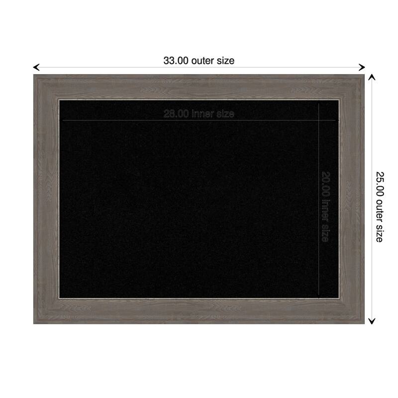 Alta Brown Grey Framed Black Corkboard Bulletin Board, Organization Board, Pin Board - Board Size 28x20