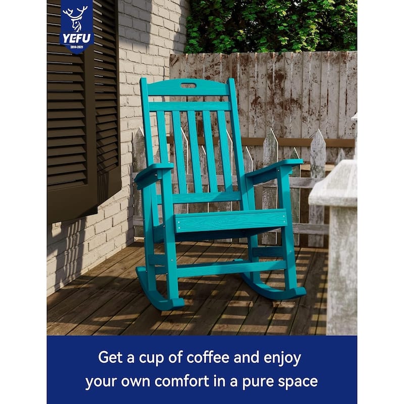 WINSOON All Weather Outdoor Rocking Chair, Set of 4