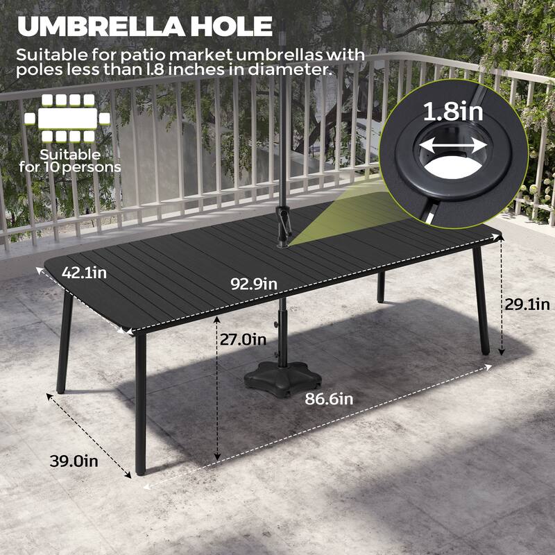 VredHom Outdoor Rectangular Aluminum Dining Table