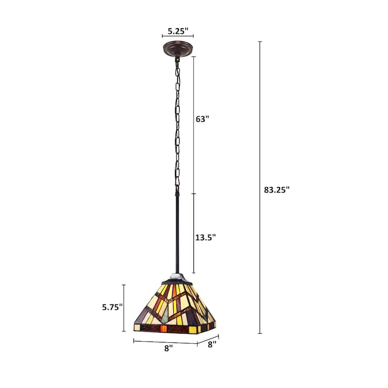 Tiffany-Style Mission Design 1-light Blackish Bronze Hanging Pendant