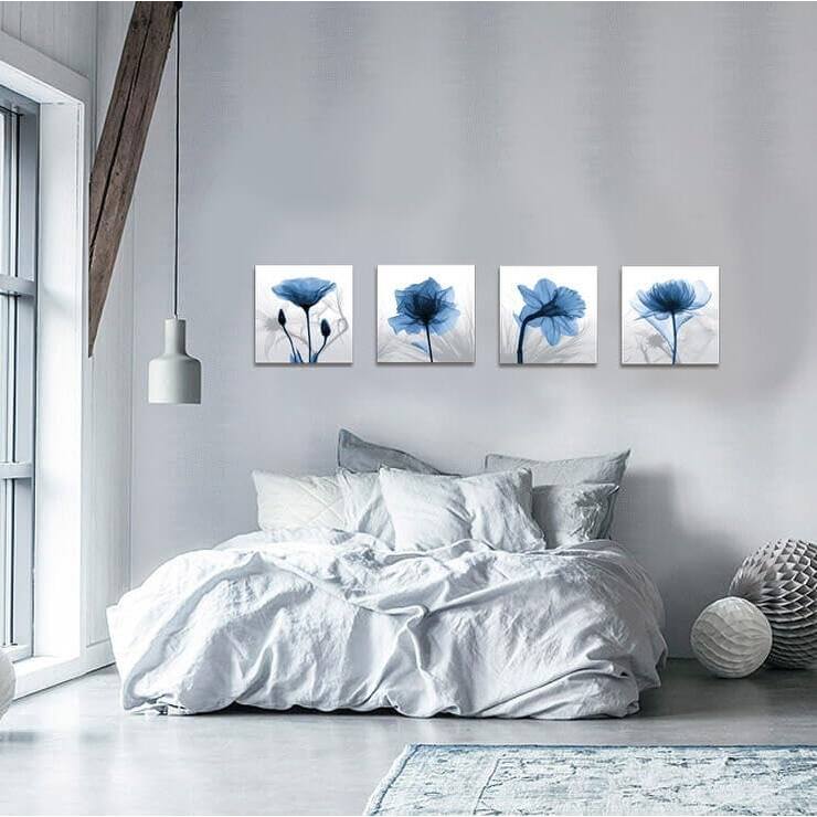 4 Panel Elegant Tulip Flower Canvas Print Wall Art Paintings