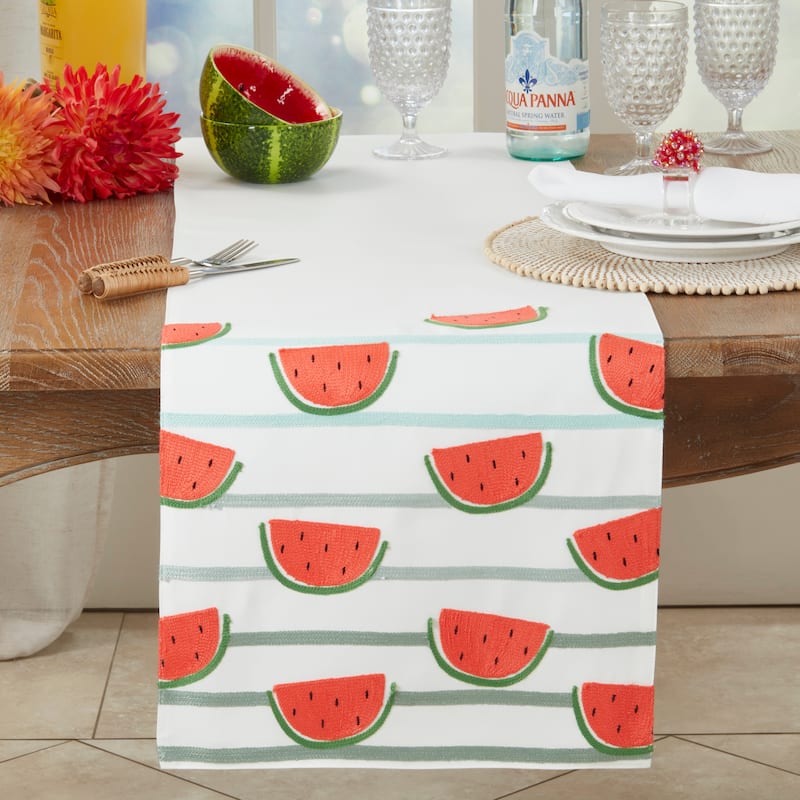 Refreshing Watermelon Slice Table Runner - 16"x70"