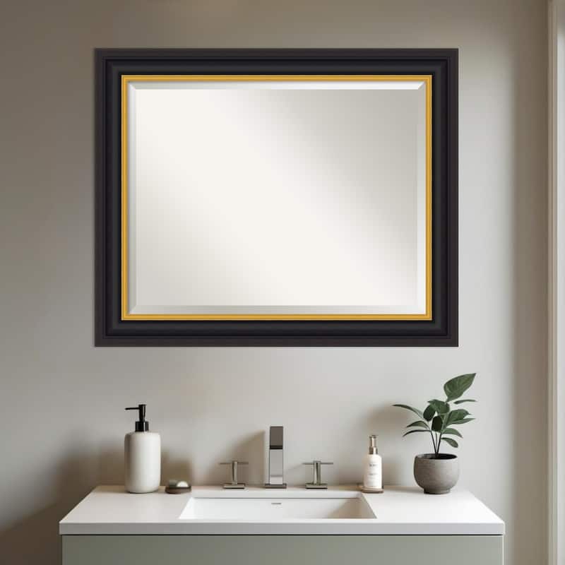 Sierra Beveled Wood Framed Bathroom Vanity Wall Mirror
