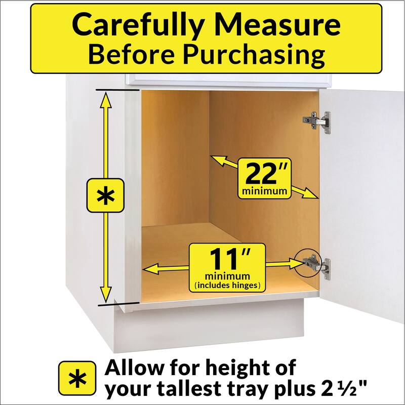 LYNK PROFESSIONAL® Slide Out Cutting Board, Cookie Sheet, and Baking Pan Organizer - 10” W x 21” D, Chrome - N/A