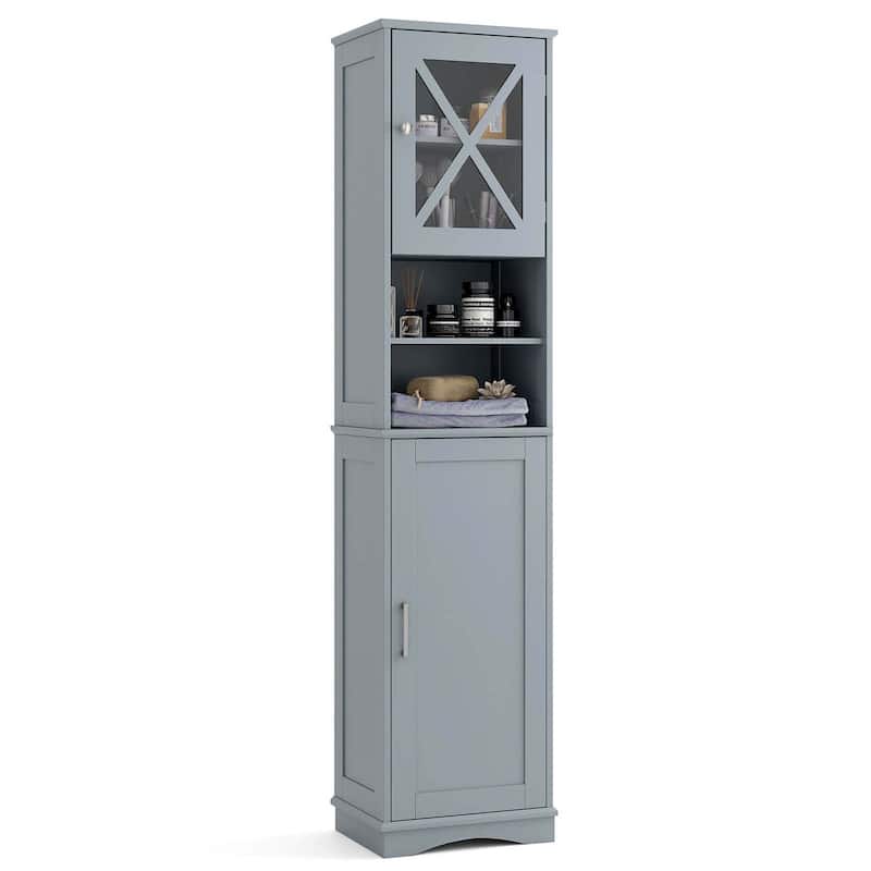 Costway 67" Tall Bathroom Cabinet Freestanding Storage Cabinet with 5 - See Details