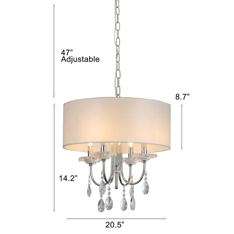 Pasargad Home Bliss Bizet Metal & Cystal Chandelier Lights, Chrome