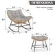 preview thumbnail 9 of 18, MAISON ARTS 2-Piece Outdoor Papasan Chairs, Oversized Rattan Lounge Scoop Chairs with Thick Padded Cushions and Steel Frame