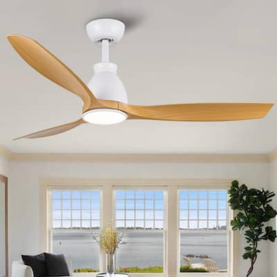 Ceiling Fans with Lights, 3 Antique Wood Grain Blades, 52" Ceiling Fan with Remote Control, Noiseless Reversible DC Motor