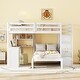 preview thumbnail 1 of 14, Full over Twin Solid Wood Bunkbed Frame with Desk