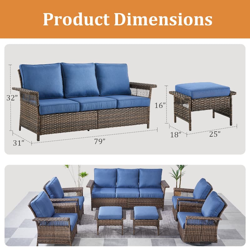 Outdoor Wicker Furniture Couch Set