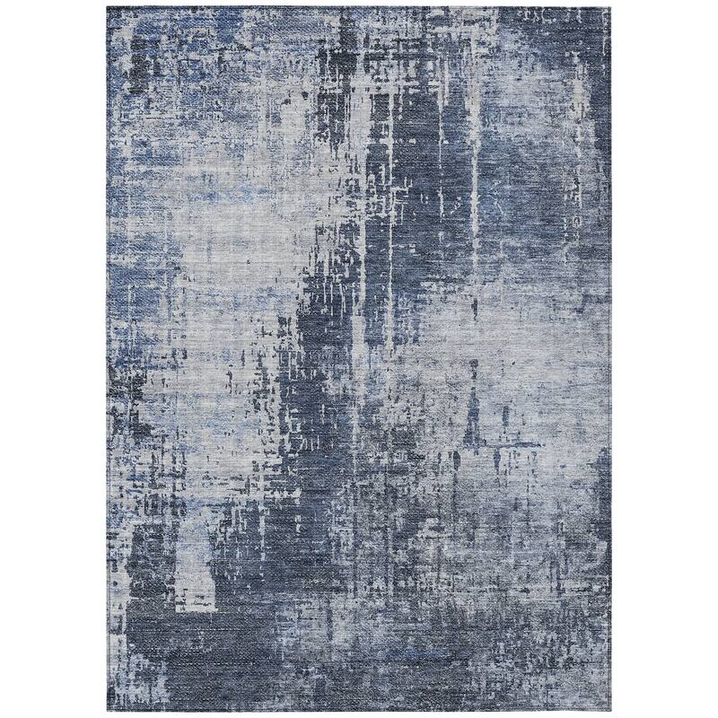 Machine Washable Indoor/ Outdoor Chantille Abstract Ombre Rug