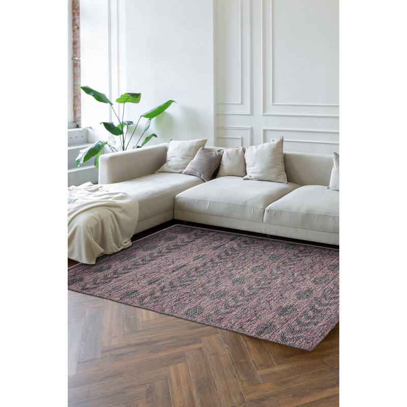 ECARPETGALLERY Braid weave Sienna Grey Wool Rug - 6'0 x 9'4