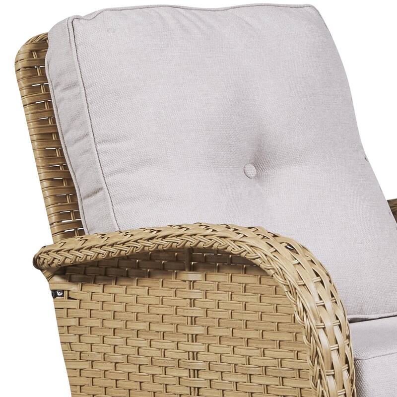 Gymojoy Swivel Patio Chair & Table 3 Piece Outdoor Furniture Set