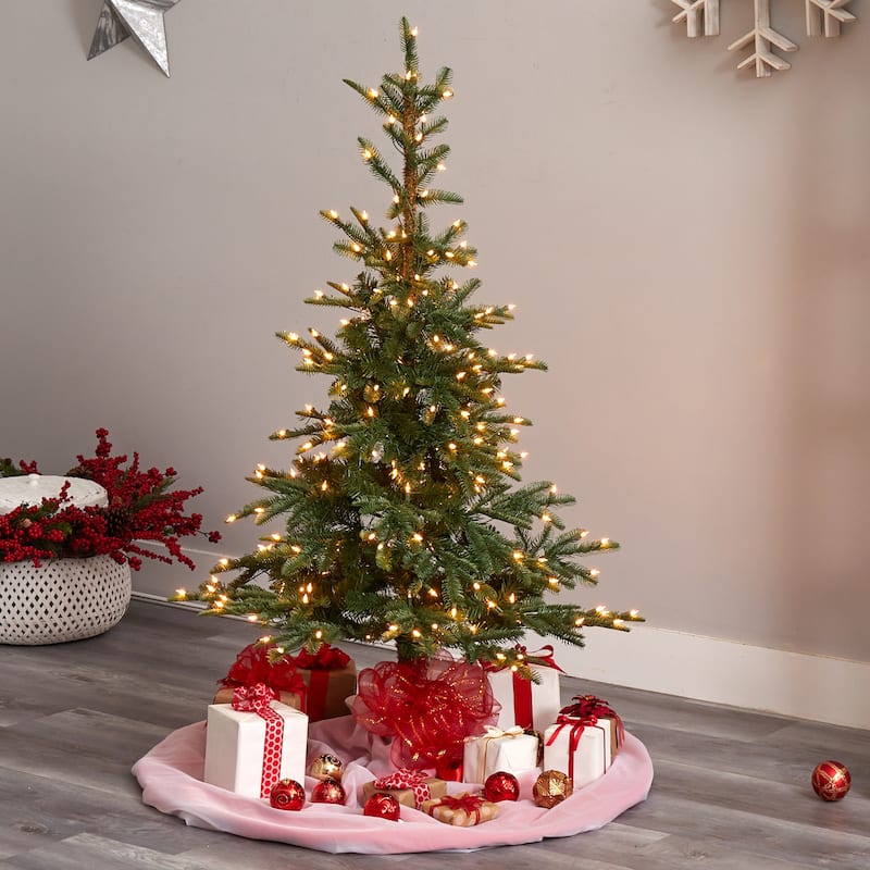 5' Layered Washington Spruce Christmas Tree with 200 Lights - 60