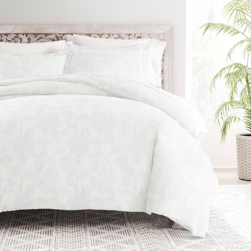 Becky Cameron Oversized Vine Duvet Cover Set - Aqua - King