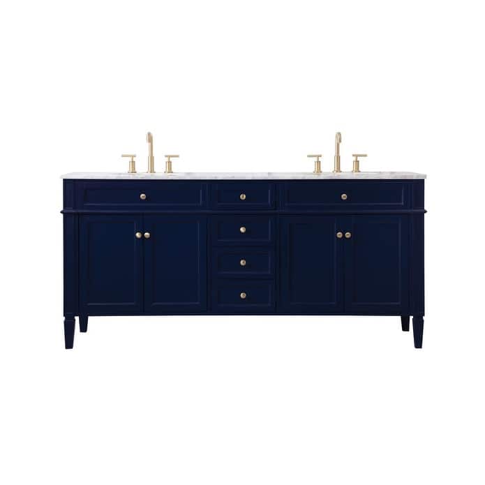 Elegant Lighting VF12572D Park Avenue 72" Free Standing Double Basin - Blue - Painted