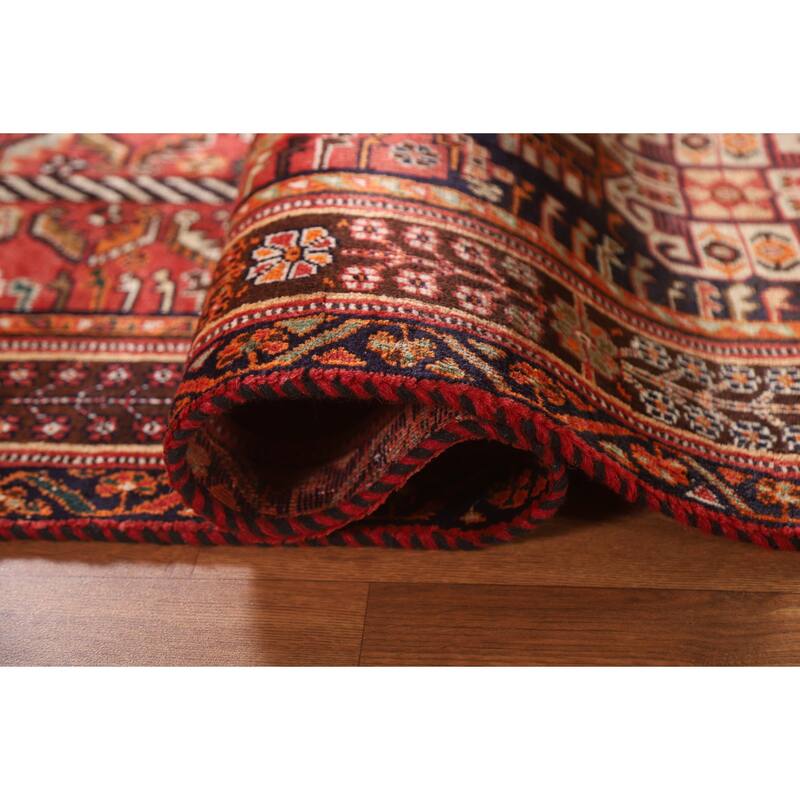 Shiraz Persian Vintage Area Rug Hand-knotted Wool Carpet - 5'2"x 8'3"