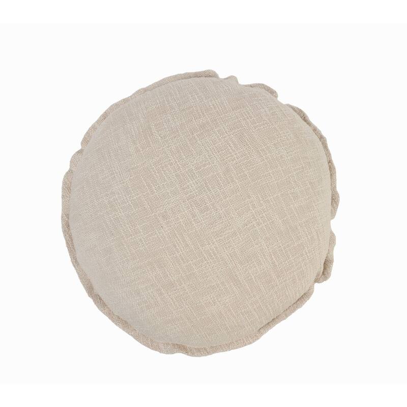 20" Beige Solid Round Throw Pillow