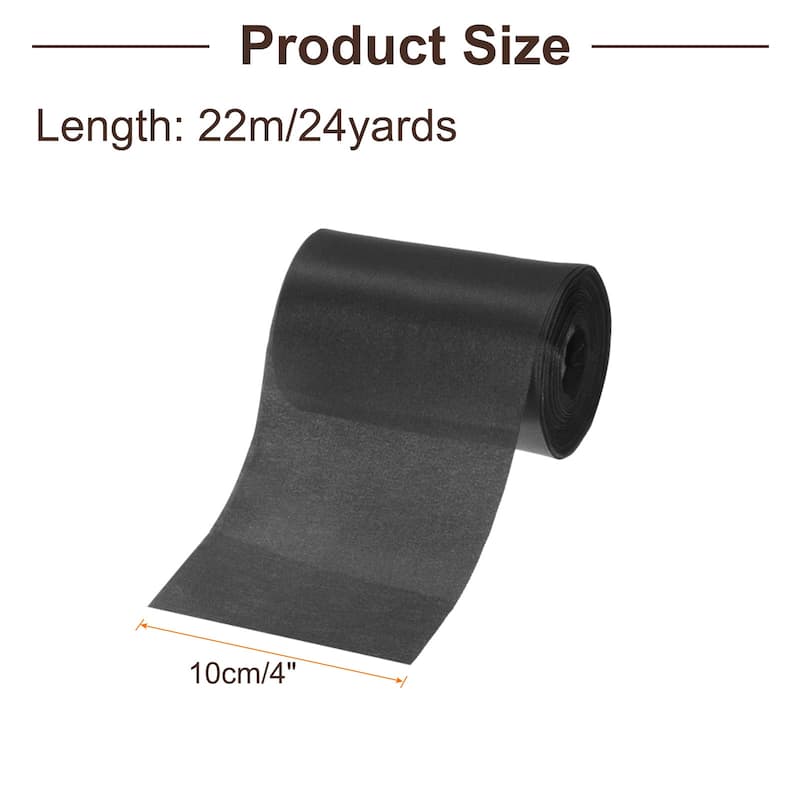 4 Inches x 24 Yards Satin Ribbon for Gift Decoration - Black