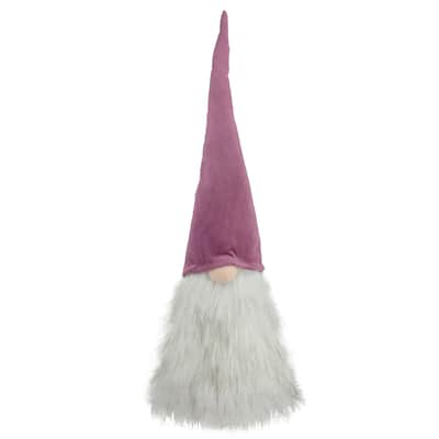 17" Mauve Battery Operated Lighted Gnome Christmas Decoration