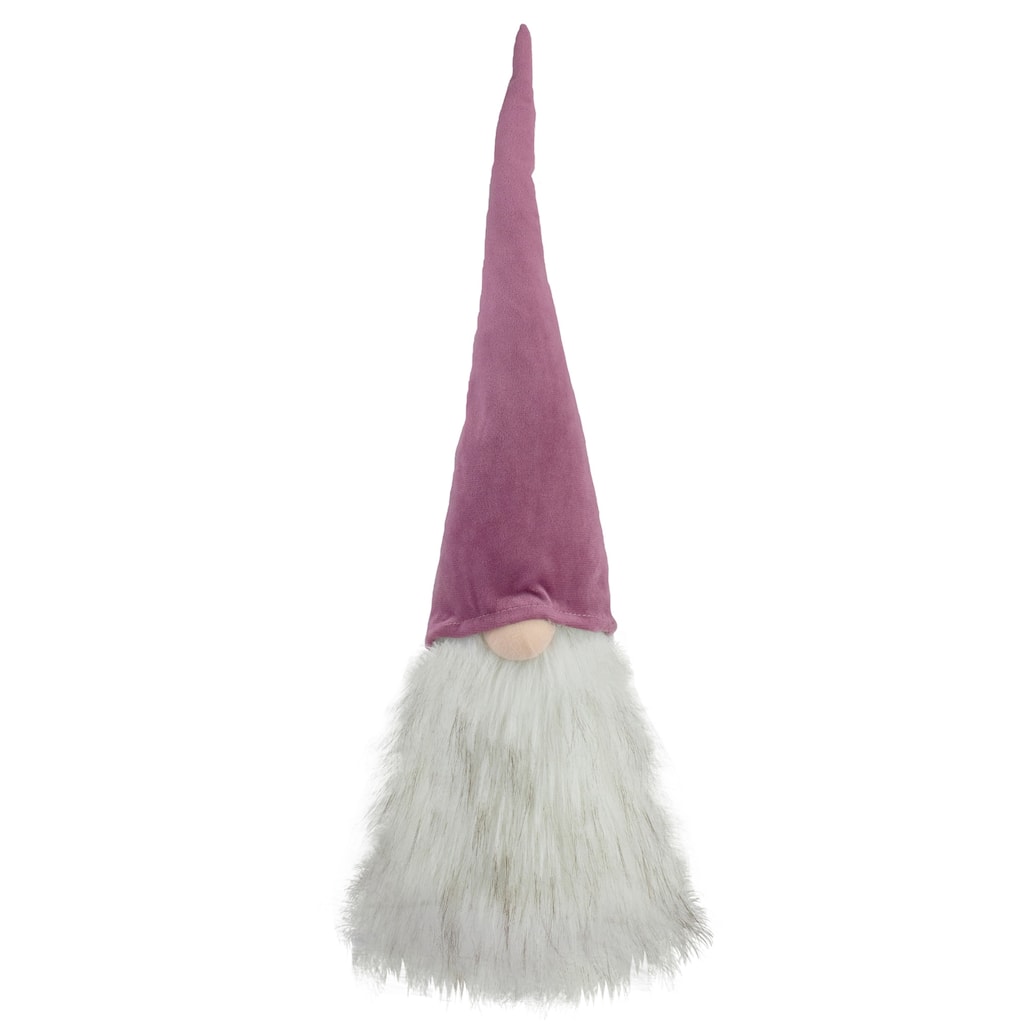 17" Mauve Battery Operated Lighted Gnome Christmas Decoration