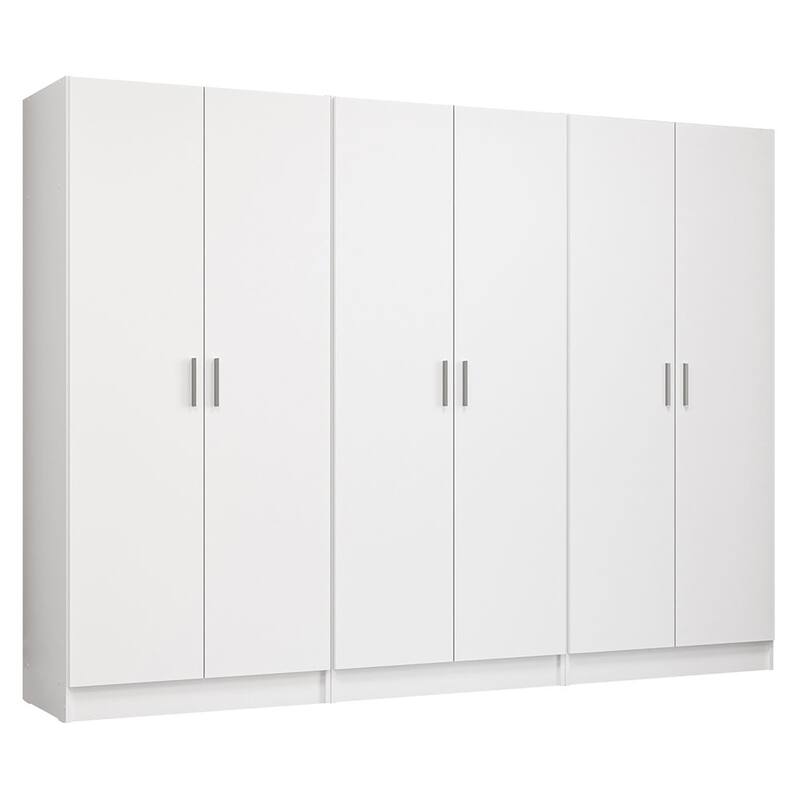 Madesa 6 Doors Wardrobe Storage Cabinet with Ample Shelves 94"L